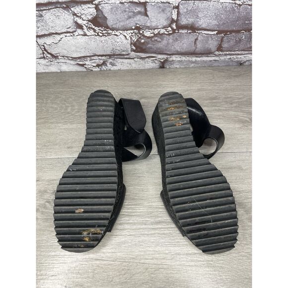 Pedro Garcia Black Leather Platform Suede Wedge Ankle Strap Sandals Women 37.5EU - Picture 12 of 16